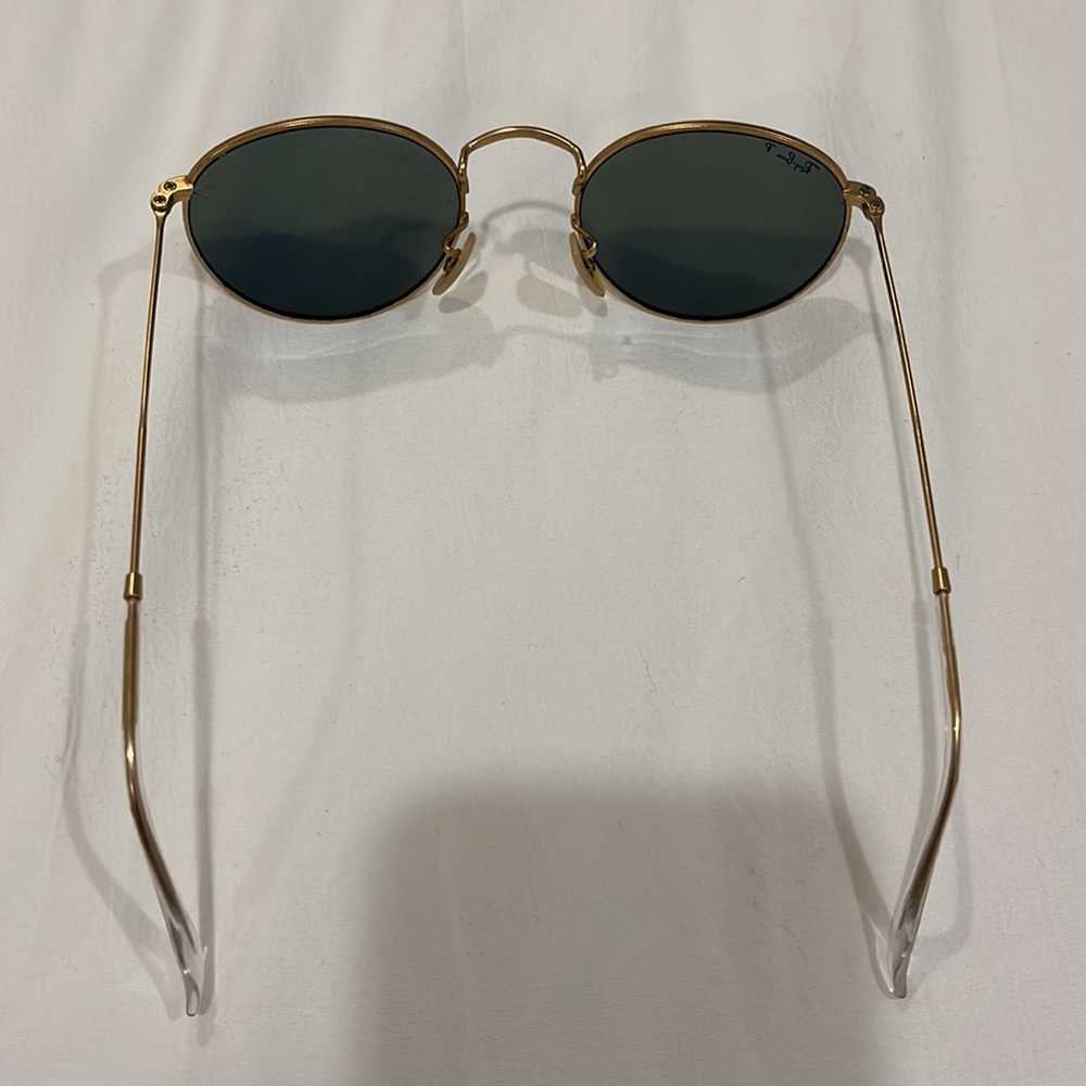 Ray-Ban Round Metal-Frame Sunglasses with Blue Mirror Lens - Picture 3 of 5